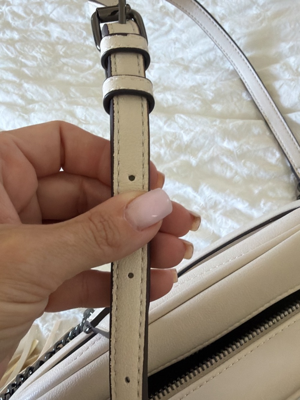 Inspired Designer  Beige Quilted Leather with silver Hardware TRIPLE A QUALITY - Picture 3 of 3